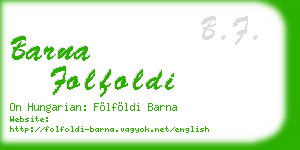 barna folfoldi business card